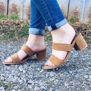 Faux Suede Mules